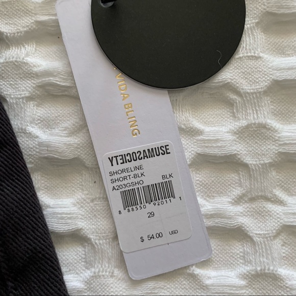 NEW Amuse Society Shoreline Black Denim Shorts Size 29 - Picture 7 of 9